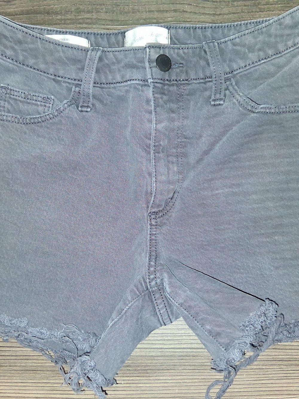 Universal Thread Denim Shorts Size 2 26 Dark Grey Charcoal High Rise Frayed Hem